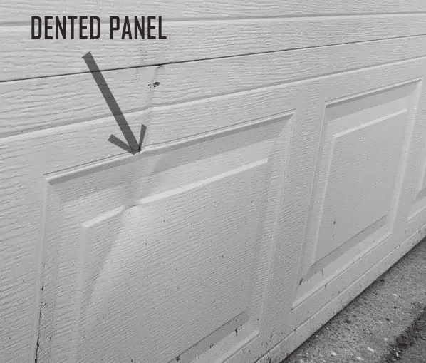 dented garage door panel replacement